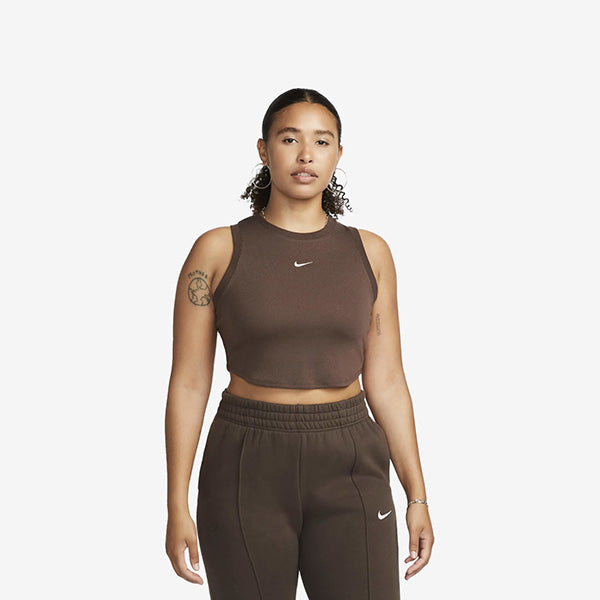 Women's Nike Ribbed Cropped Tank 'Brown'